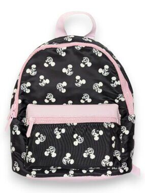 Disney Bioworld Mickey Minnie Mouse Backpack - Black and Pink NWT